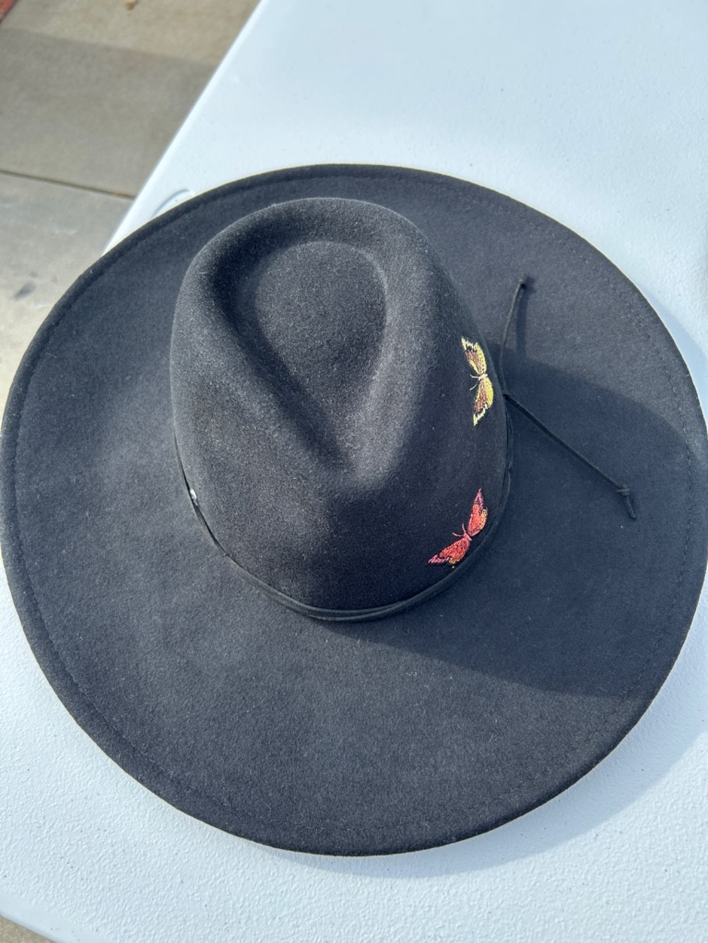 Johnny Was Black Wool Wide-Brim Hat